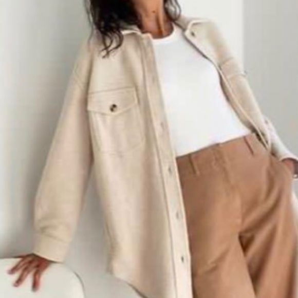 NWT XXS Wilfred by ARITZIA ganna jacket ‘bone’ wool shacket - Picture 5 of 10